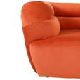 BIGSOFA Samt Orange  - Schwarz/Orange, KONVENTIONELL, Kunststoff/Textil (240/73/100cm) - Carryhome