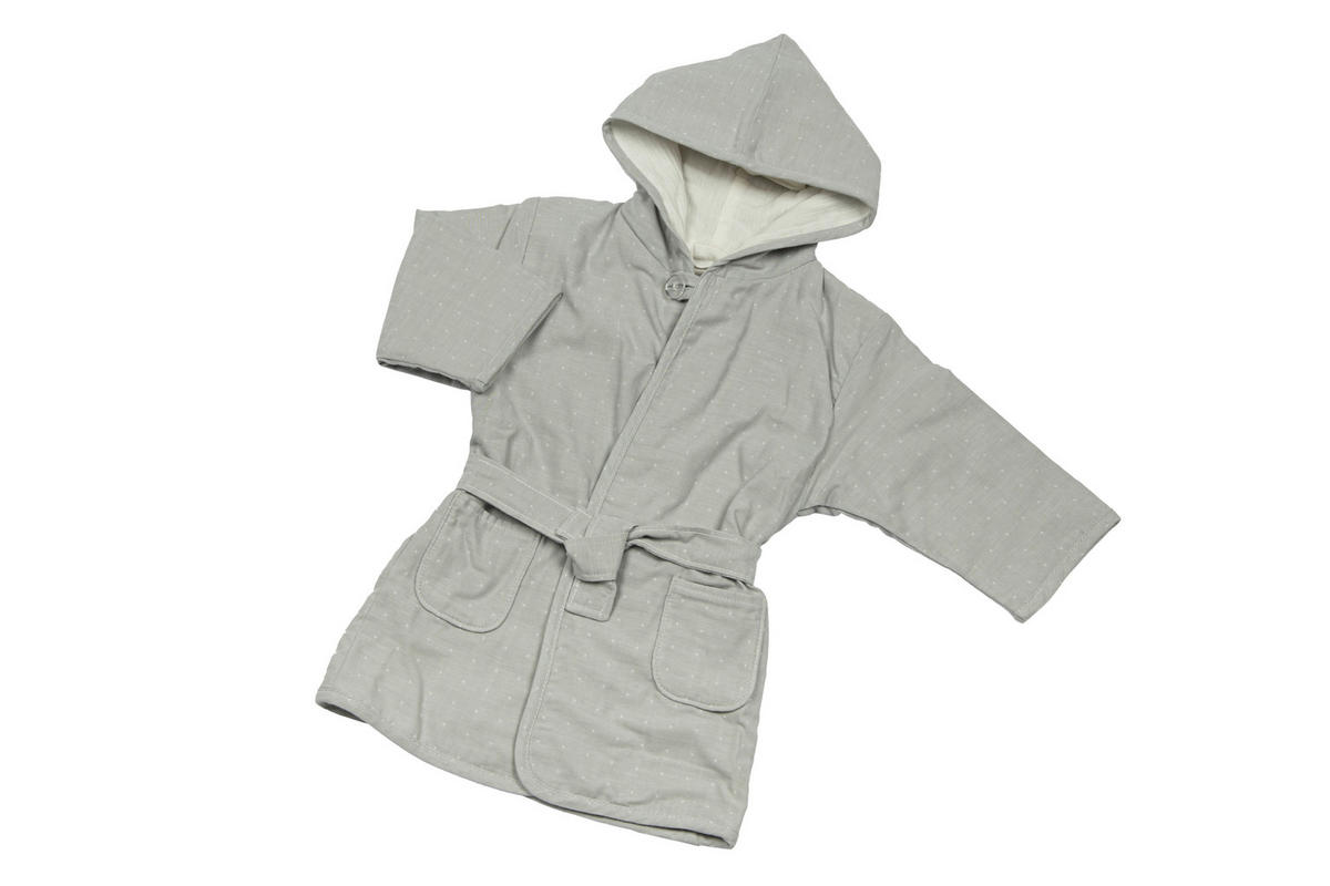 KINDERBADEMANTEL 80/86  - Creme/Grau, Basics, Textil (80/86null) - Bebe's Collection