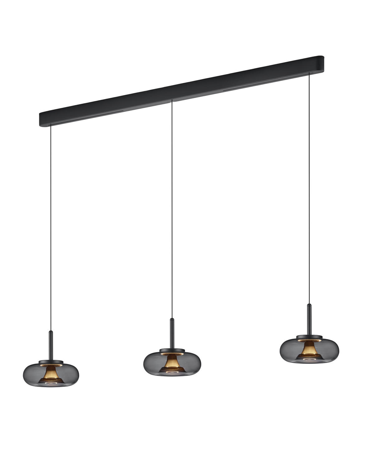 LED-HÄNGELEUCHTE Sica 22/210 cm  - Goldfarben/Schwarz, Design, Glas/Metall (22/210cm) - Helestra