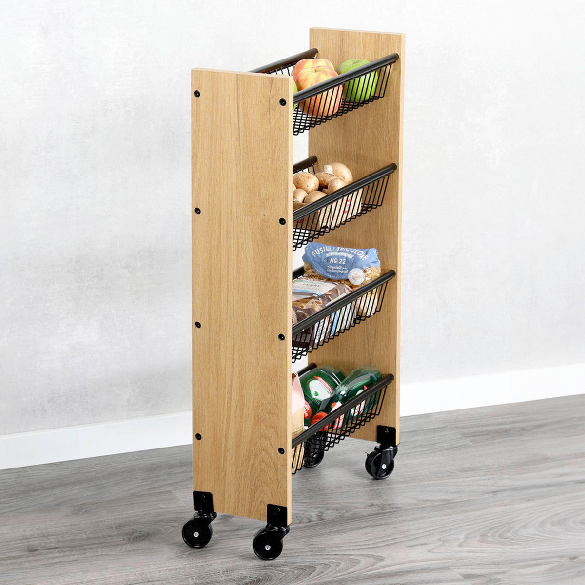 SERVIERWAGEN Braun, Schwarz  - Schwarz/Braun, Trend, Holzwerkstoff/Metall (45/17/77cm) - Kesper