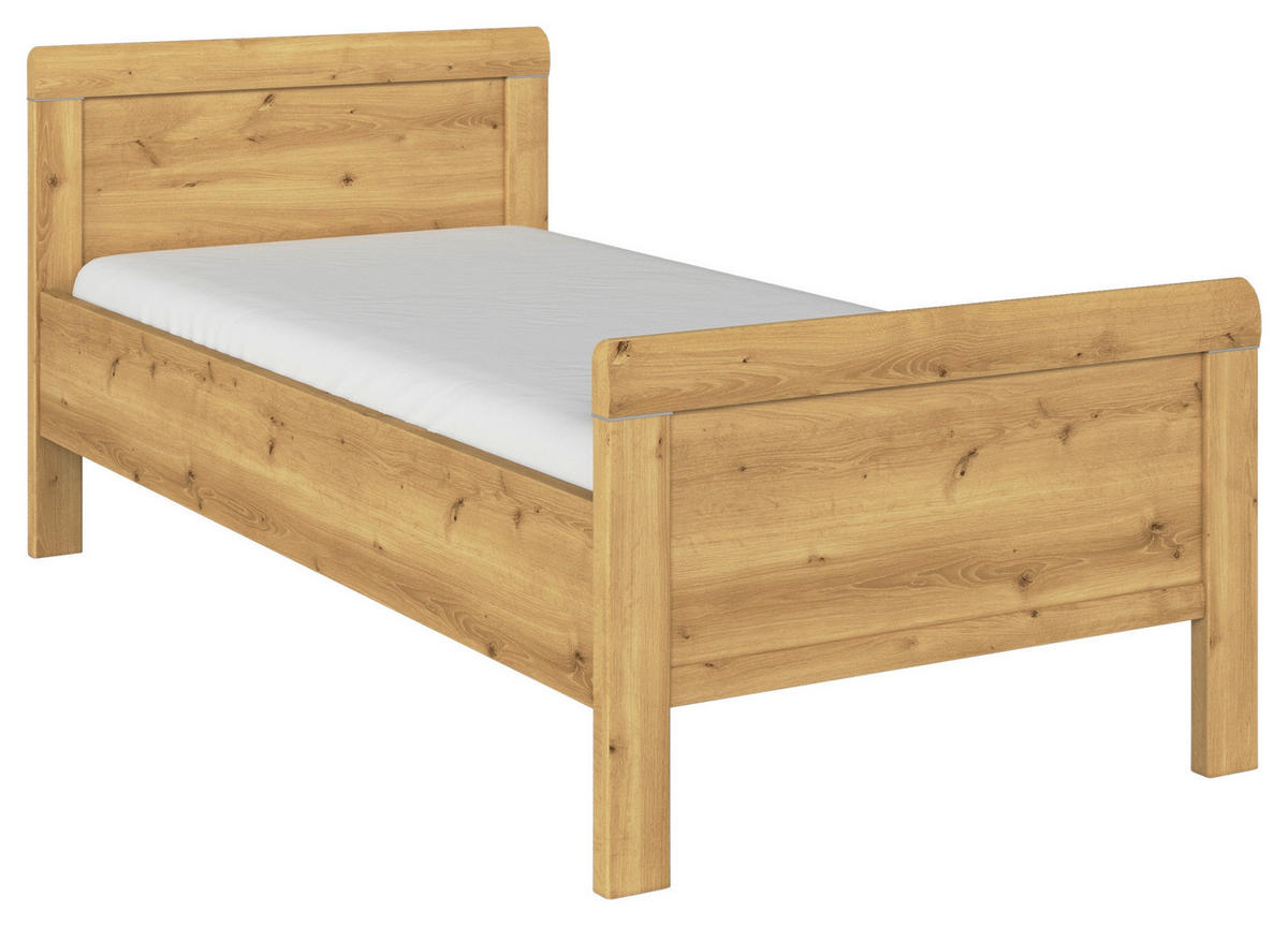 BETT 90/200 cm  in Eichefarben  - Eichefarben, Design (90/200cm) - Novel