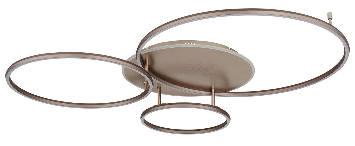 LED-DECKENLEUCHTE Glintia 116,6/86,4/13 cm  - Champagner/Opal, Design, Kunststoff/Metall (116,6/86,4/13cm) - Globo