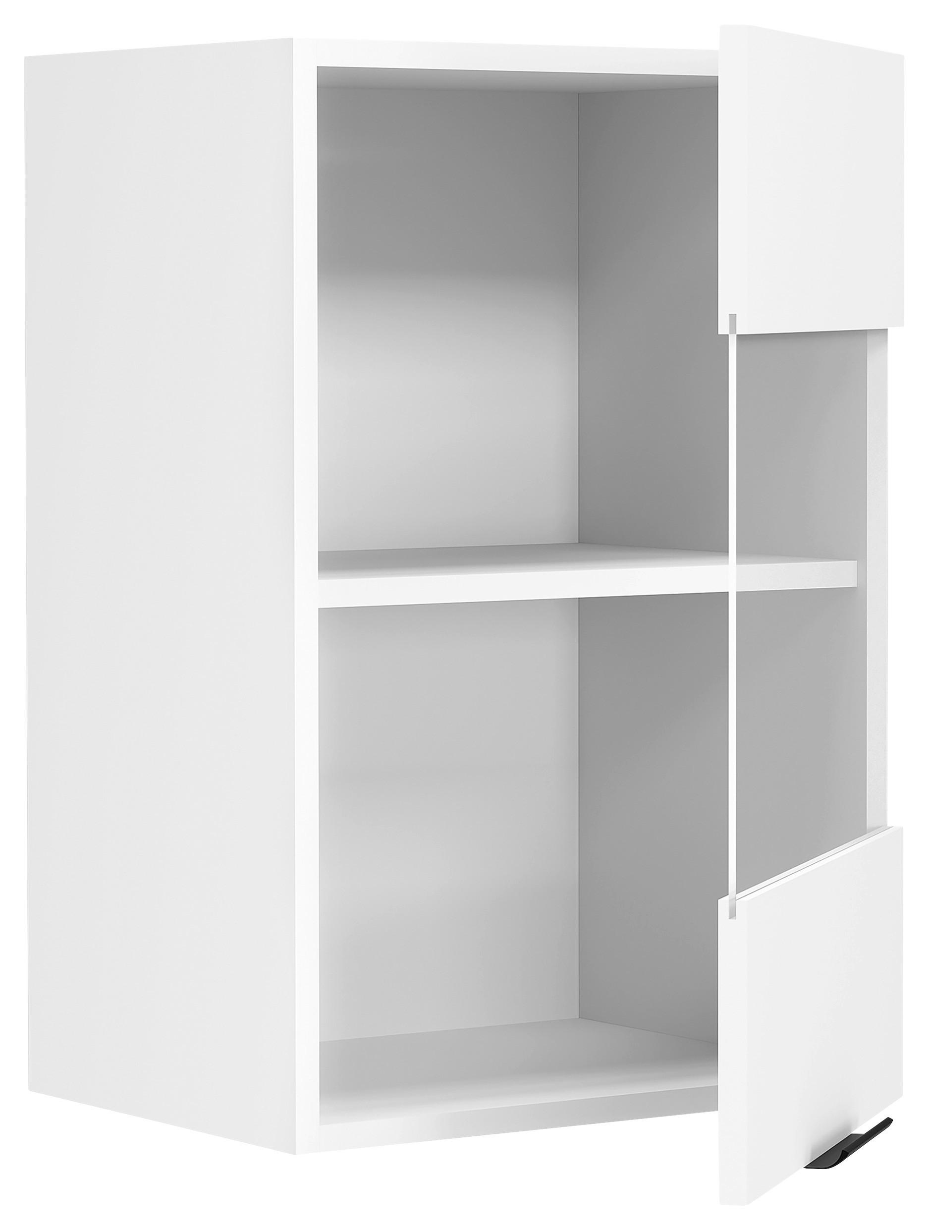 KÜCHENOBERSCHRANK 40/60/31 cm  in Weiss  - Weiss/Schwarz, Trend, Glas/Holzwerkstoff (40/60/31cm) - MID.YOU