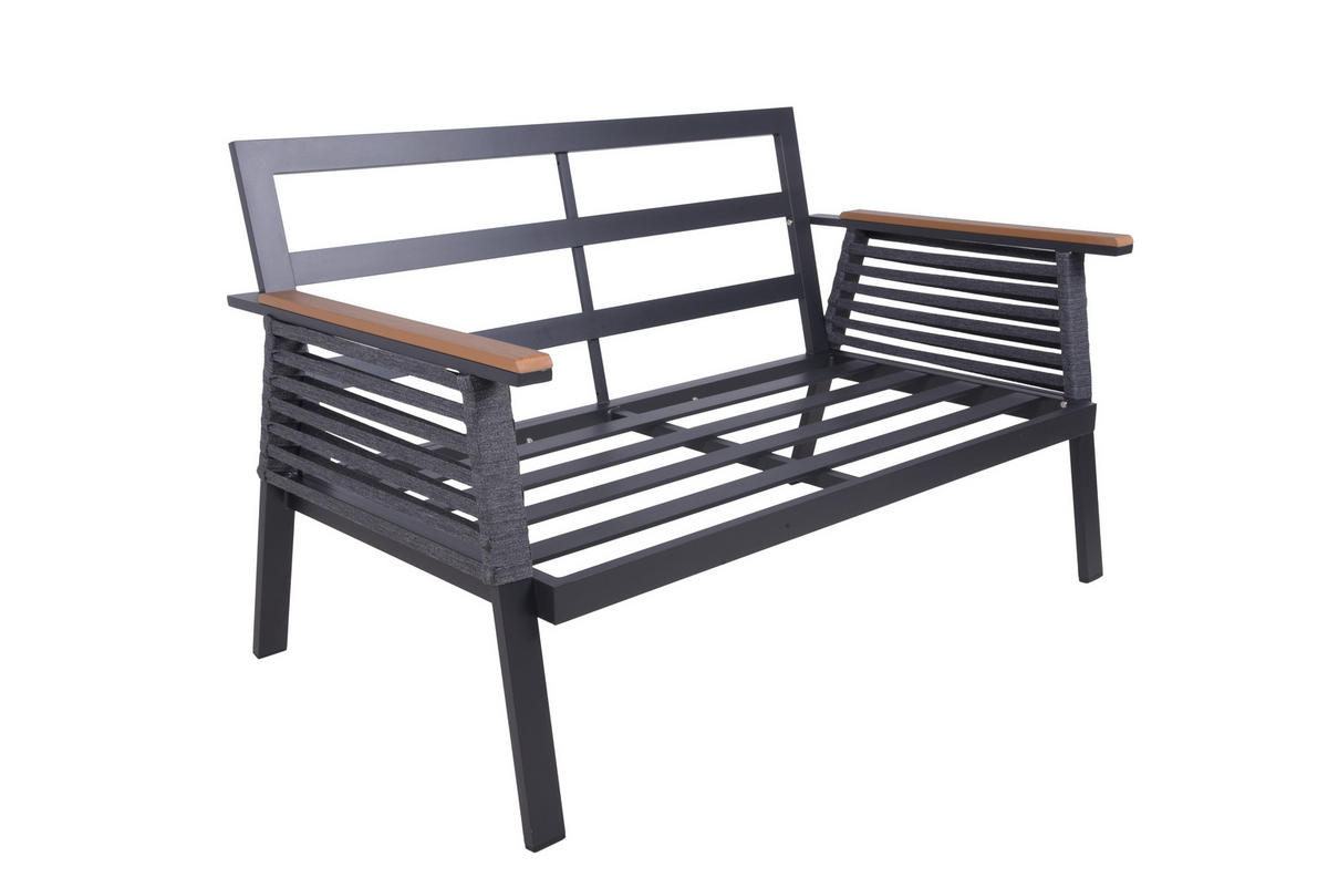 GARTENSET Aluminium  - Anthrazit/Braun, Basics, Kunststoff/Textil - Gardenson