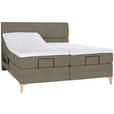 BOXSPRINGBETT 180/200 cm  in Hellbraun  - Hellbraun/Eichefarben, KONVENTIONELL, Holz/Textil (180/200cm) - Voleo