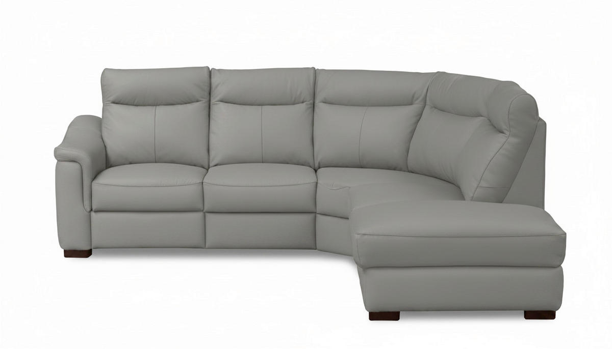 ECKSOFA Echtleder Schlammfarben  - Wengefarben/Schlammfarben, Design, Leder/Holz (260/229cm) - Livetastic