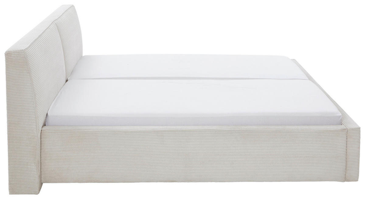 POLSTERBETT 180/200 cm  in Beige  - Birkefarben/Beige, Design, Holz/Textil (180/200cm) - Boxxx