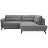 ECKSOFA in Flachgewebe, Leinenoptik Dunkelgrau  - Dunkelgrau/Schwarz, Modern, Textil/Metall (247/208cm) - Xora