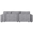 ECKSOFA Grau Cord Zierkissen, Rückenkissen, Bettkasten, Schlaffunktion, Rücken echt, Liegefläche im Originalstoff  - Schwarz/Grau, MODERN, Kunststoff/Textil (190/280cm) - Carryhome