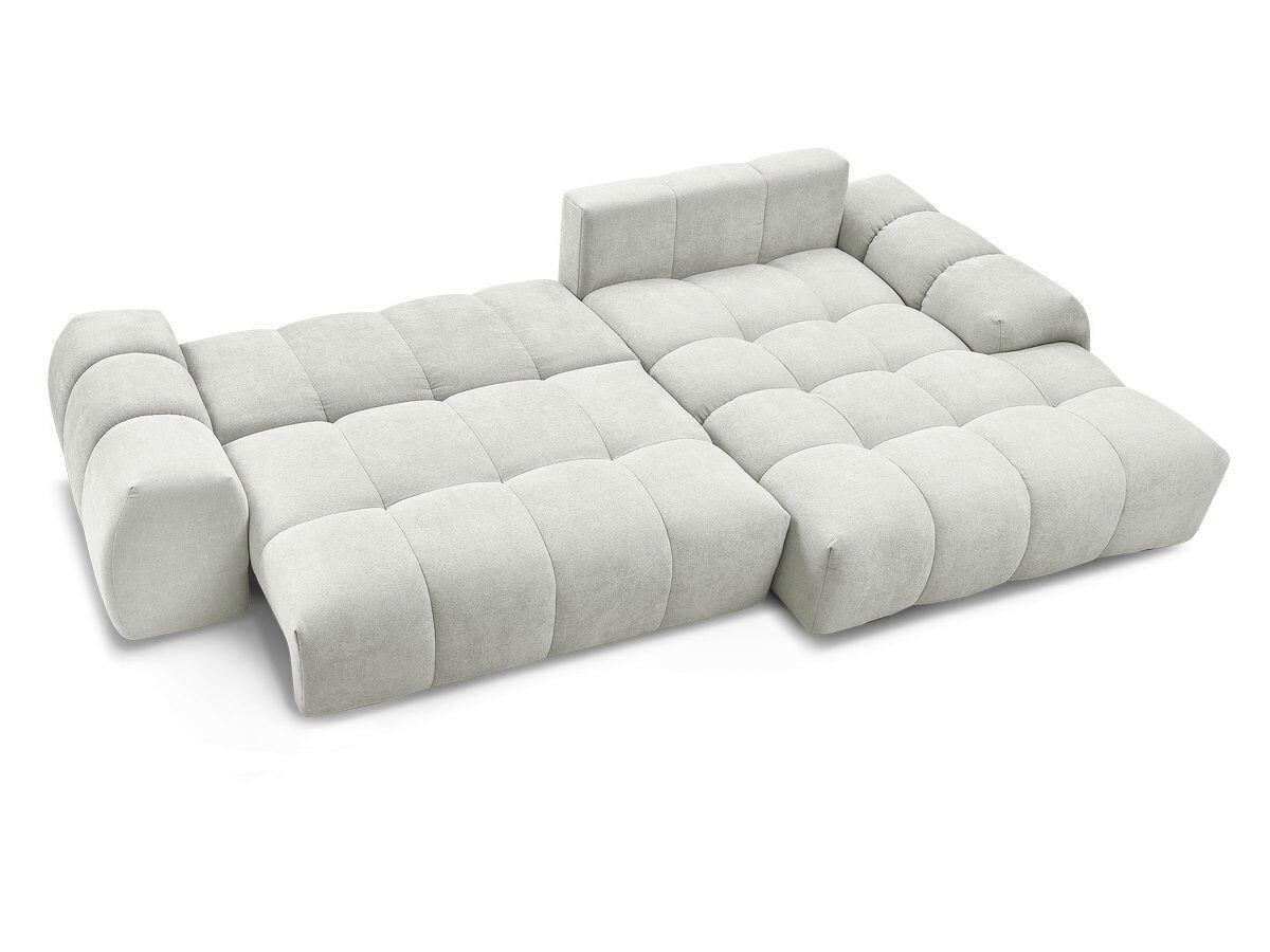 ECKSCHLAFSOFA EVEREST  mit Rücken echt, Armteil links, Armteil rechts Struktur Hellgrau  - Hellgrau/Schwarz, MODERN, Kunststoff/Textil (318/180cm) - Livetastic