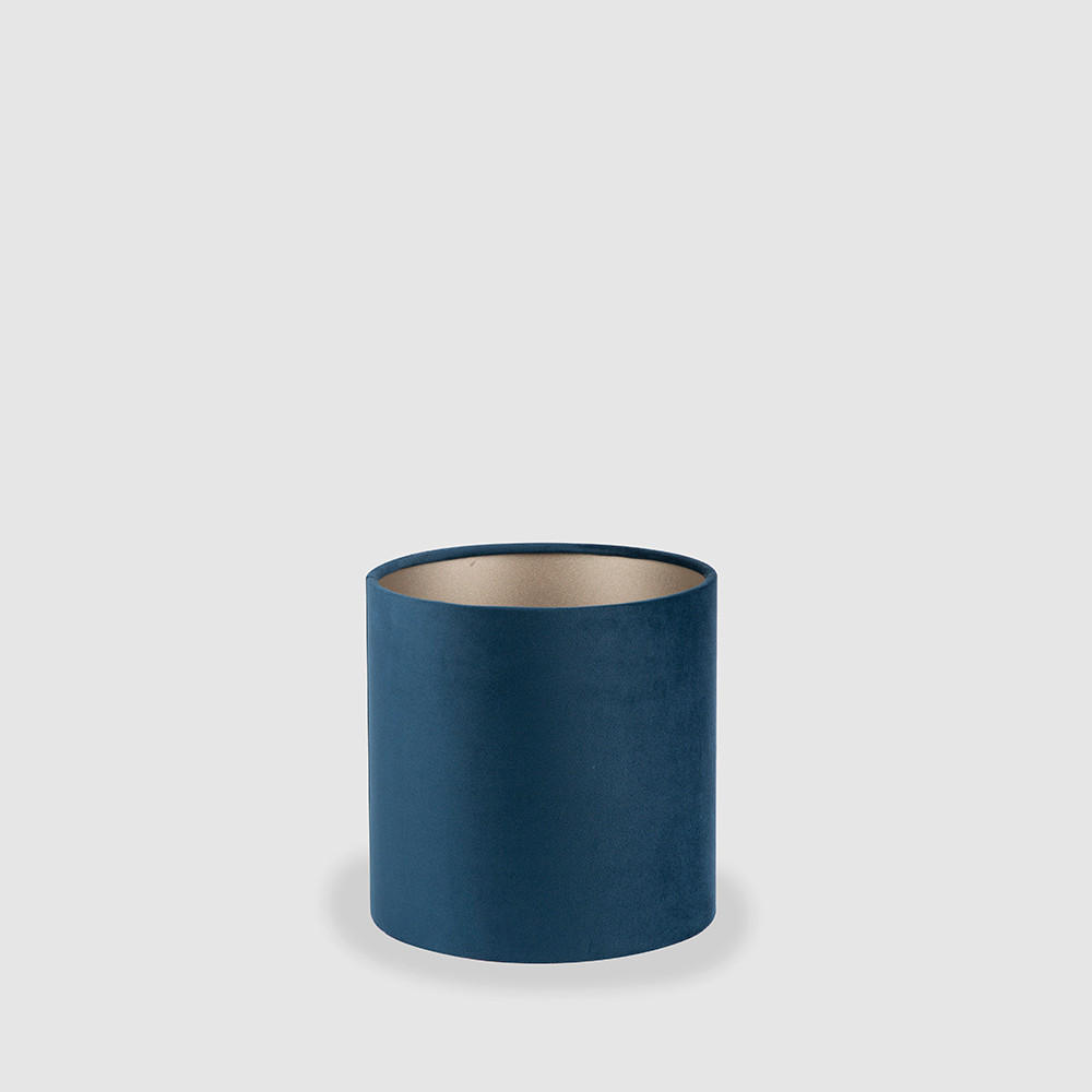 LEUCHTENSCHIRM Velour 20/18 cm   - Silberfarben/Dunkelblau, Basics, Textil/Metall (20/18cm)