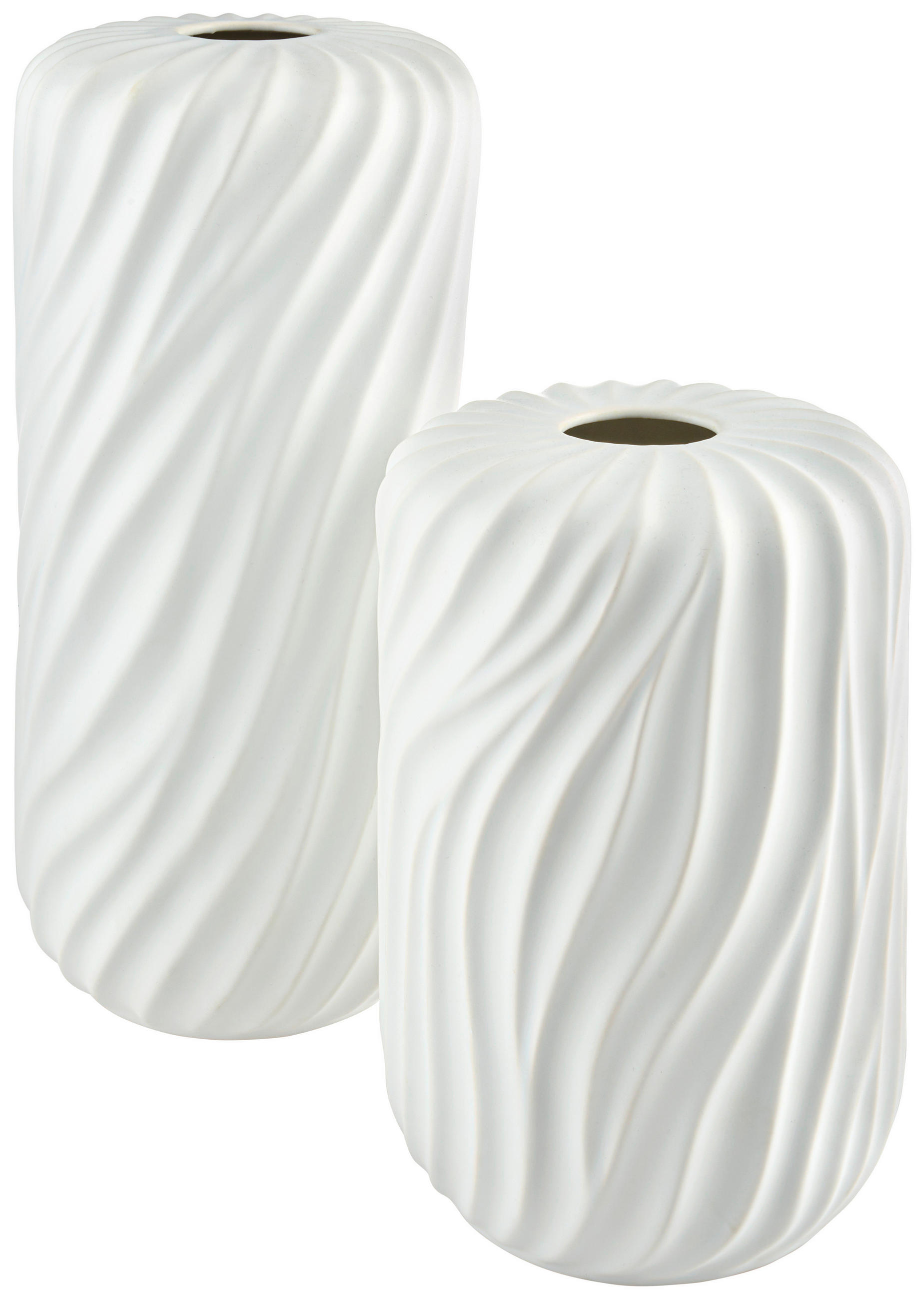 VÁZA, keramika, 27 cm - biela, Design, keramika (18/26cm) - Ambia Home