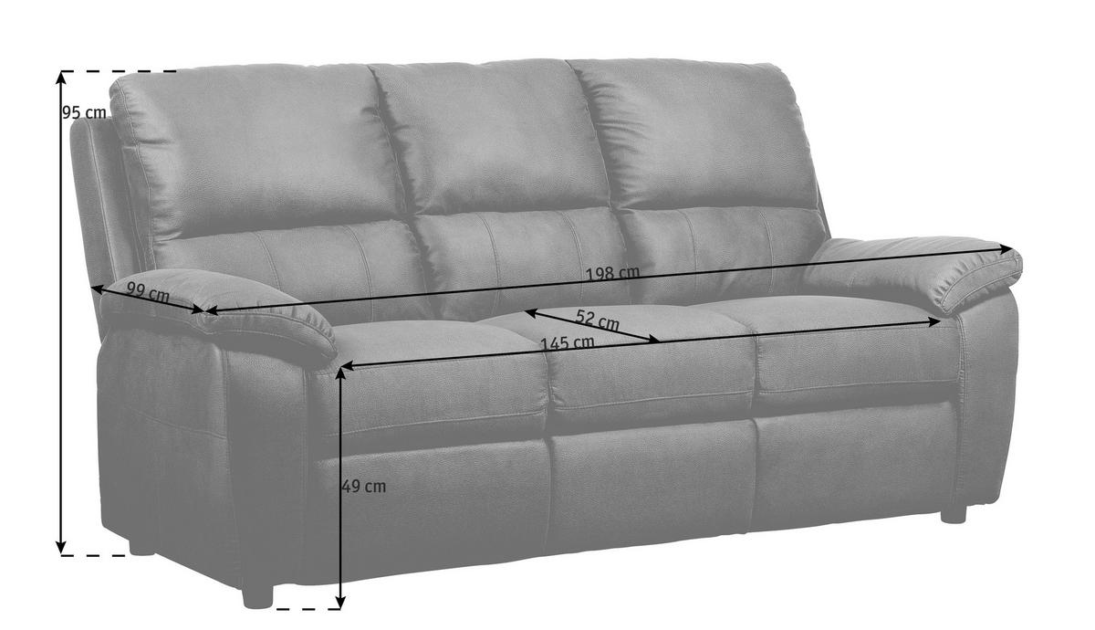 Sitzgarnitur inkl. Funktionen Flachgewebe Braun  - Braun, KONVENTIONELL, Kunststoff/Textil (198/149/94/95/99cm) - Xora