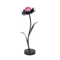 Floare Decorativă - lila/negru, Basics, sticlă/metal (20,5/56/18cm) - Ambia Home