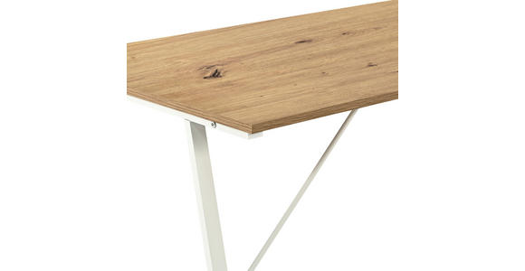 SCHREIBTISCH 100/60/75 cm Weiß, Eiche Artisan  - Weiß/Eiche Artisan, Design, Holzwerkstoff/Metall (100/60/75cm) - Carryhome