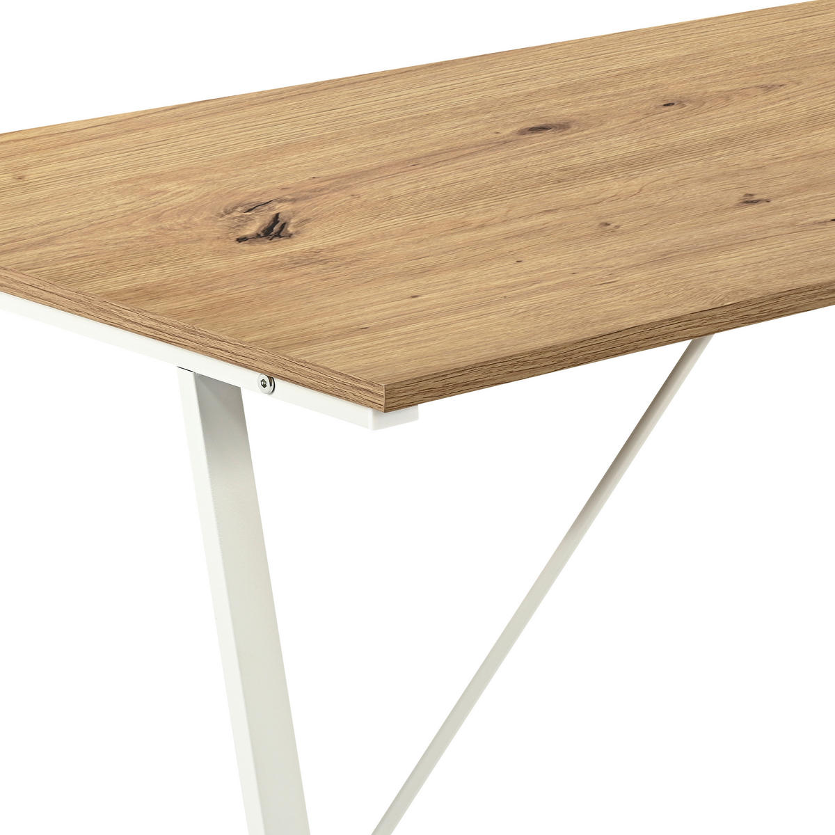 PÍSACÍ STÔL, biela, dub artisan, 100/60/75 cm - biela/dub artisan, Design, kov/kompozitné drevo (100/60/75cm) - Carryhome