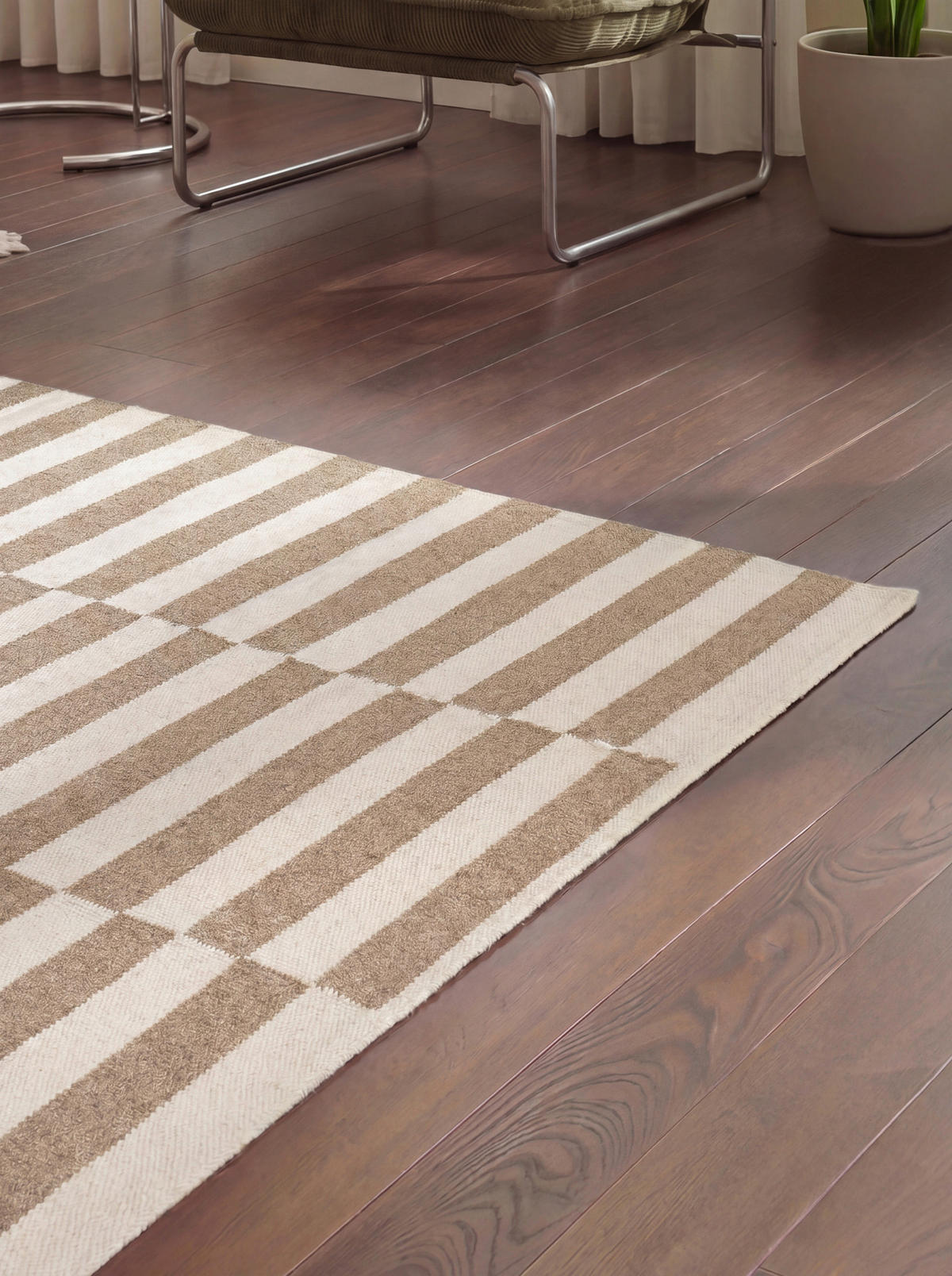 HANDWEBTEPPICH 160/230 cm Vika Weiß, Beige rechteckig  - Beige/Weiß, Basics, Textil (160/230cm) - Hanse Home