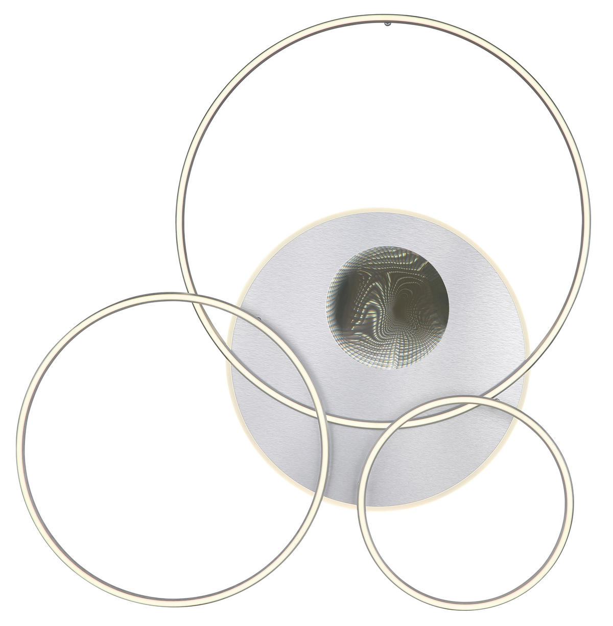 LED-DECKENLEUCHTE 126,4/105,3/13 cm   - Silberfarben/Weiß, Design, Kunststoff/Metall (126,4/105,3/13cm) - Globo