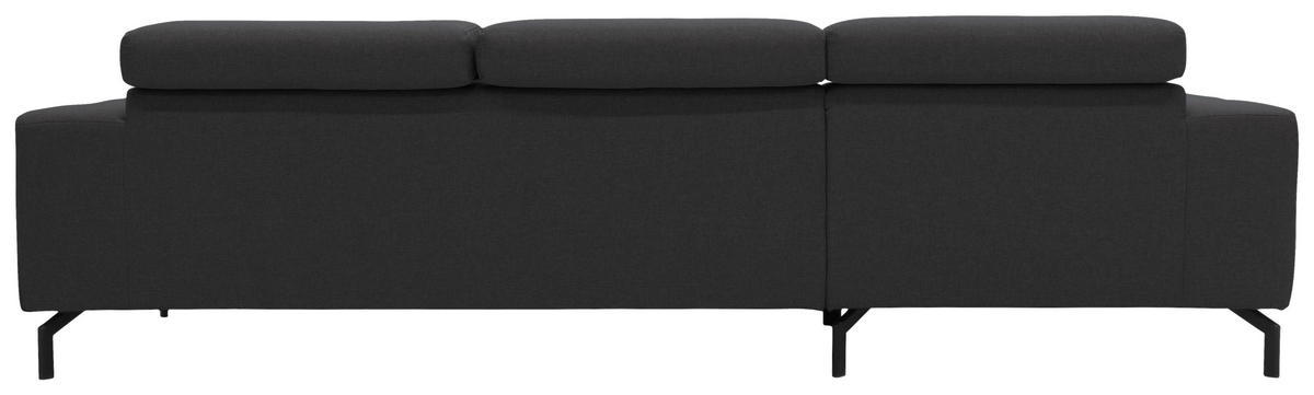 ECKSOFA Braun, Schwarz Webstoff  - Schwarz/Braun, Design, Textil/Metall (175/292cm) - MID.YOU