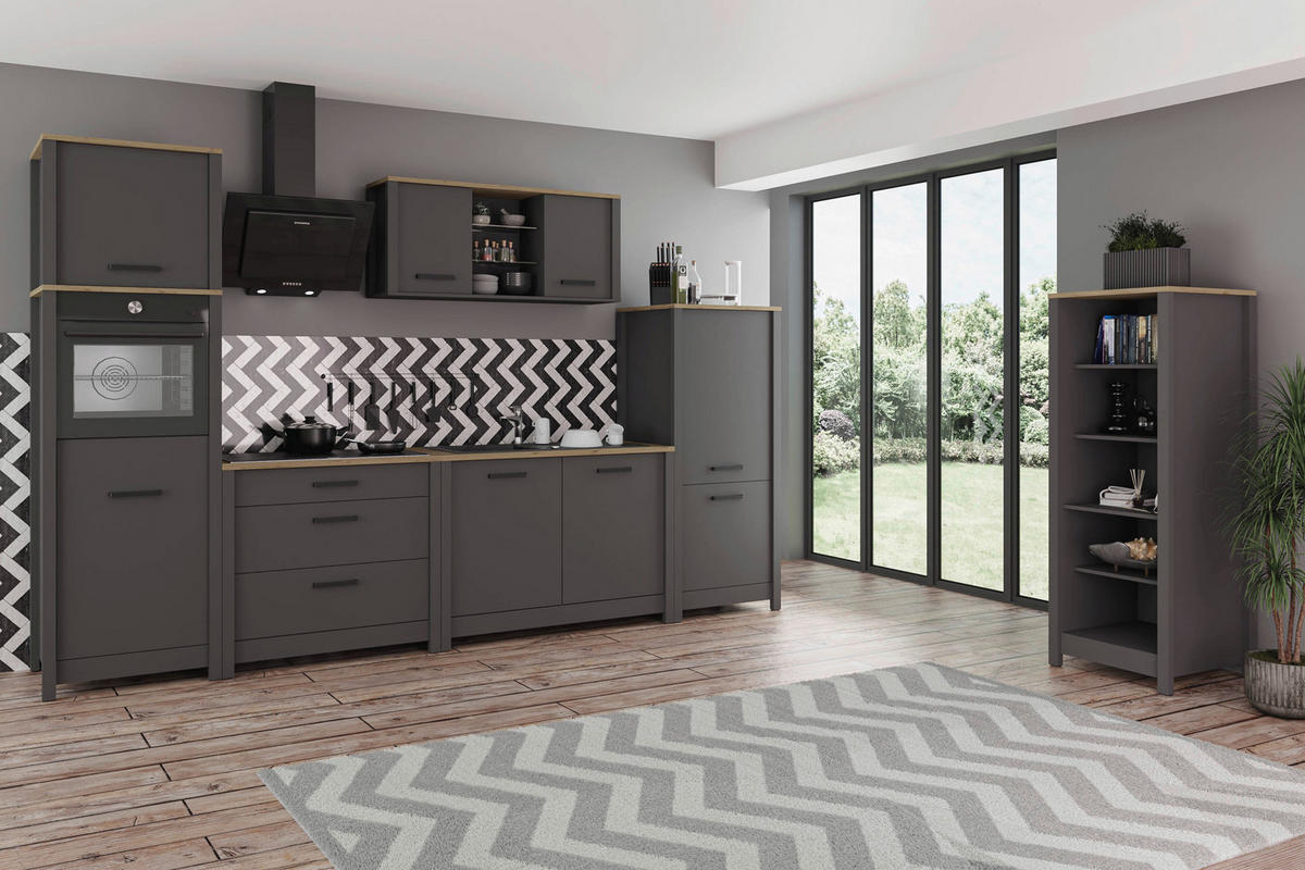 HYLLA i 60/167/60 cm antracit  - antracit, Modern, trämaterial (60/167/60cm) - home24