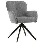 ARMLEHNSTUHL  Sitzfläche 360° drehbar Webstoff  - Schwarz/Grau, Design, Textil/Metall (62/88/65cm) - Novel
