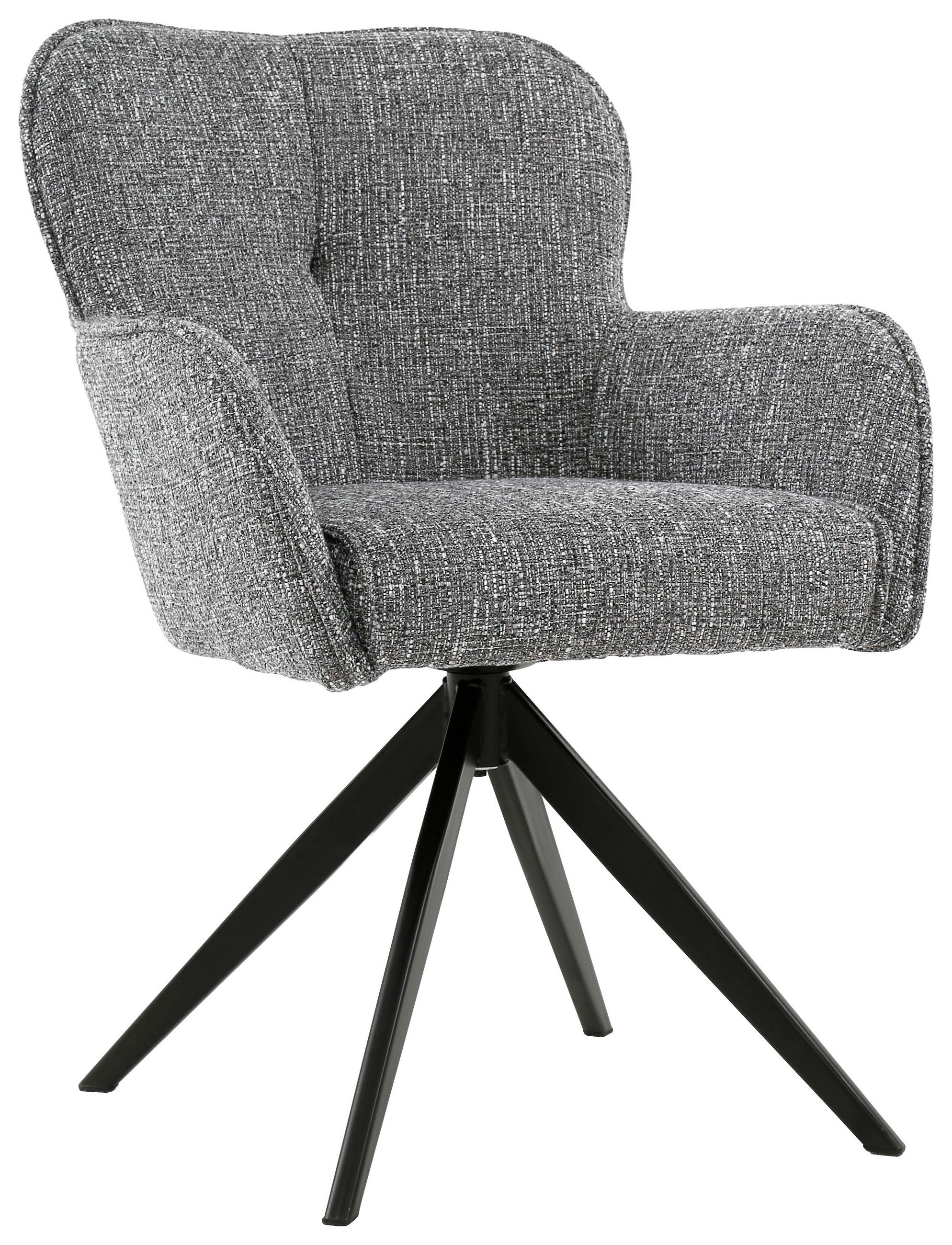 Scaun Cu Brațe din metal, textil, gri, negru