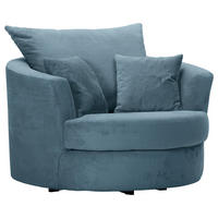 SESSEL in Plüsch Petrol  - Petrol/Schwarz, KONVENTIONELL, Textil/Metall (115/72/115cm) - Carryhome