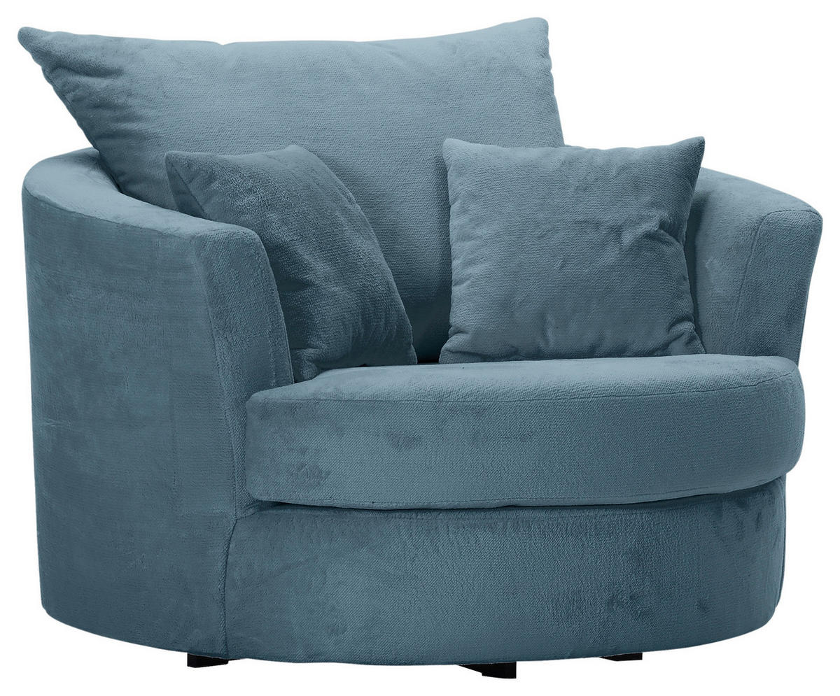 SESSEL in Plüsch Petrol  - Petrol/Schwarz, KONVENTIONELL, Textil/Metall (115/72/115cm) - Carryhome