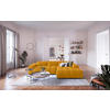 ECKSOFA Currygelb Velours  - Currygelb/Silberfarben, KONVENTIONELL, Textil/Metall (307/186cm) - Livetastic