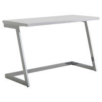 PISALNA MIZA leseni material bela  - srebrne barve/bela, Moderno, kovina/leseni material (120/55/76cm) - MID.YOU
