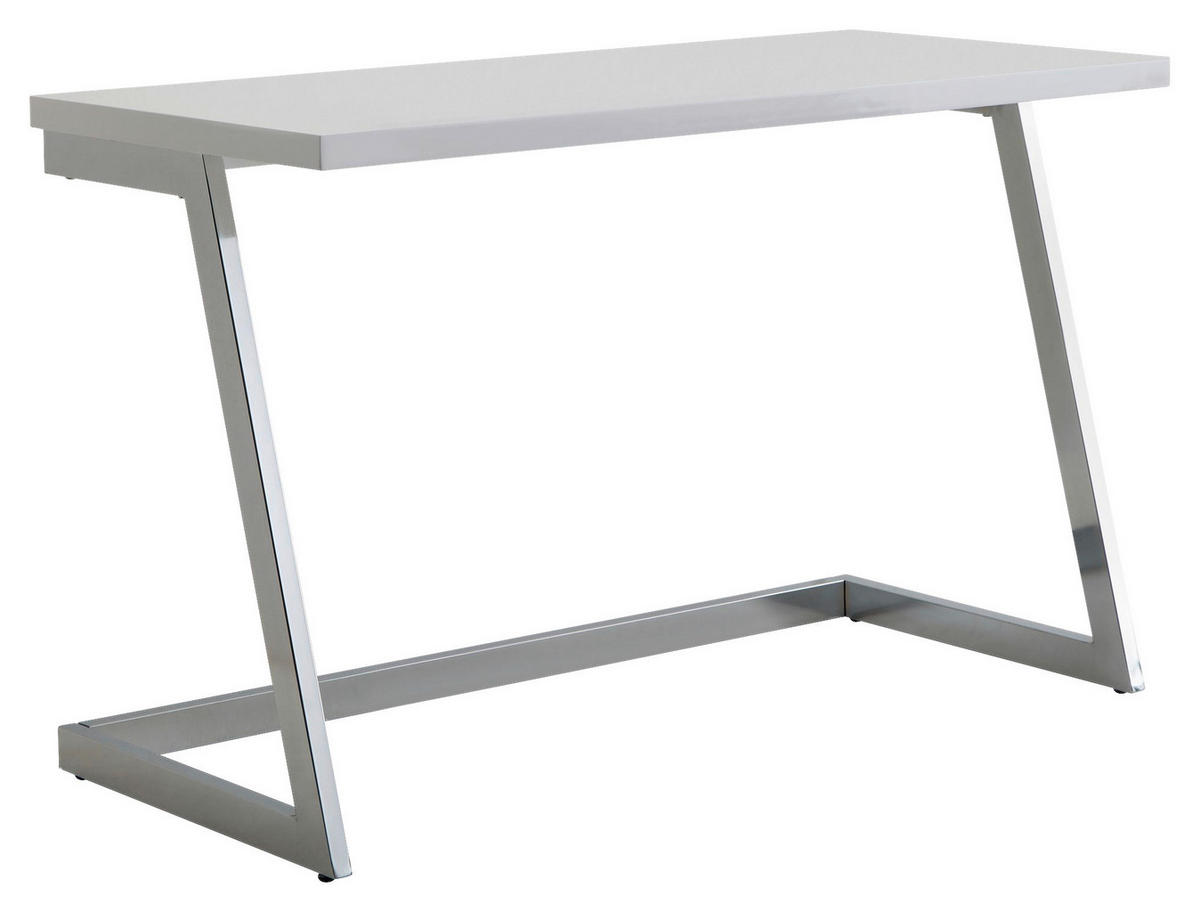 PISALNA MIZA leseni material bela  - srebrne barve/bela, Moderno, kovina/leseni material (120/55/76cm) - MID.YOU