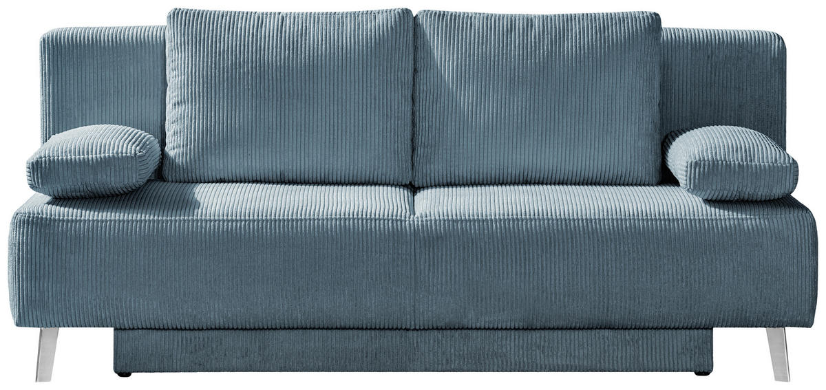 SCHLAFSOFA in Cord Petrol  - Petrol, MODERN, Textil/Metall (193/85/88cm) - Novel