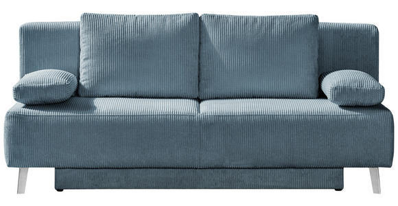 SCHLAFSOFA Cord Petrol  - Petrol, MODERN, Textil/Metall (193/85/88cm) - Novel