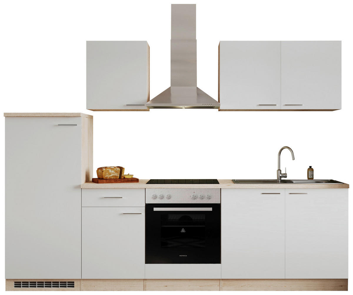 KUCHYNSKÝ BLOK 270 cm - biela/farba duba, Basics, kompozitné drevo (270cm) - Respekta