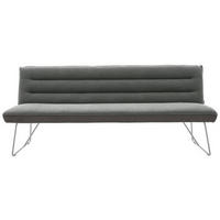 SITZBANK in Metall, Textil Grau, Edelstahlfarben  - Edelstahlfarben/Grau, Design, Textil/Metall (168/89/68cm) - Dieter Knoll