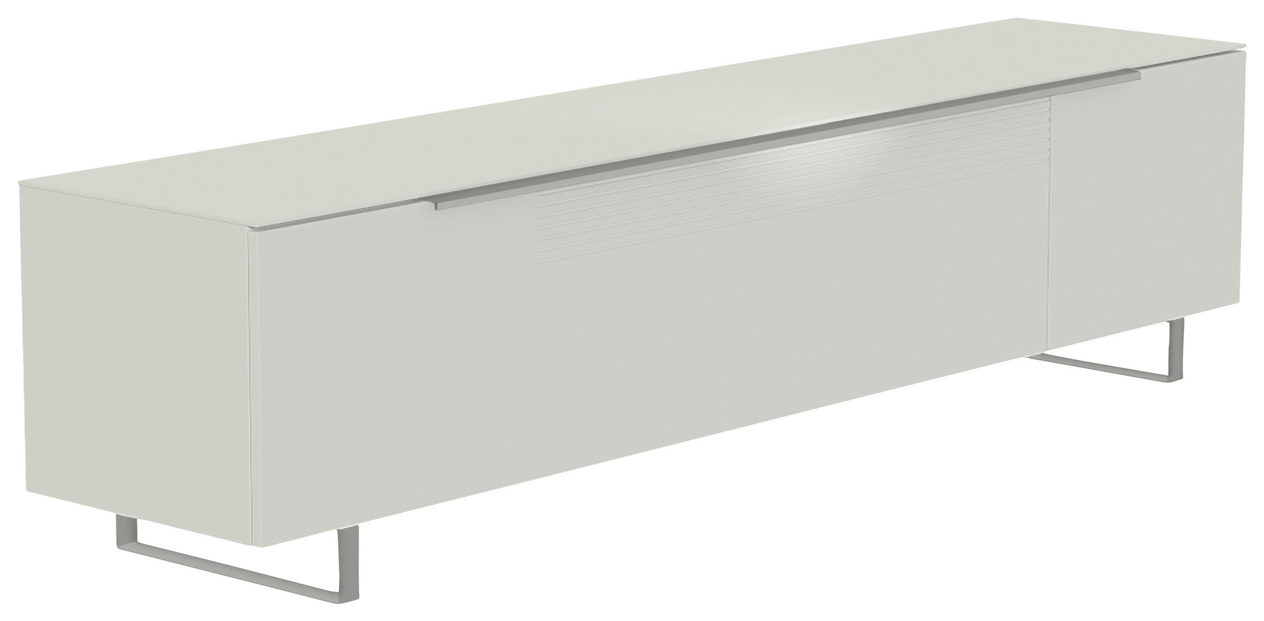 LOWBOARD  in 210/51/45 cm  - Weiss/Alufarben, Design, Glas/Holzwerkstoff (210/51/45cm) - Moderano