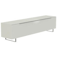 LOWBOARD  in 210/51/45 cm  - Weiss/Alufarben, Design, Glas/Holzwerkstoff (210/51/45cm) - Moderano