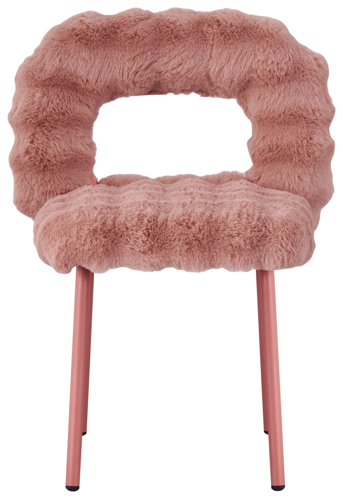 STUHL Webpelz Rosa  - Rosa, Design, Textil/Metall (56/79/61cm) - Stylife