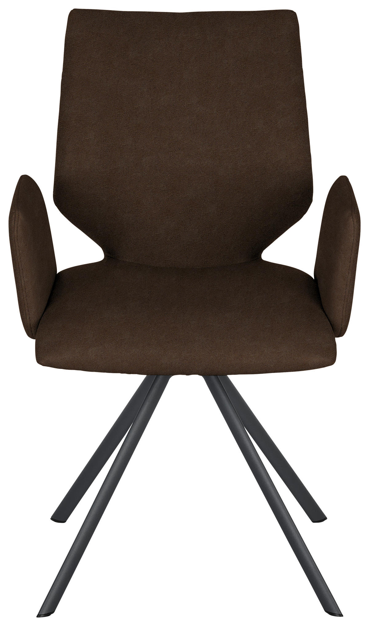 ARMLEHNSTUHL  Lederauswahl, Stoffauswahl, Typenauswahl, inklusive Armlehnen Mikrofaser  - Anthrazit/Dunkelbraun, Design, Textil/Metall (57/92/63cm) - Venjakob