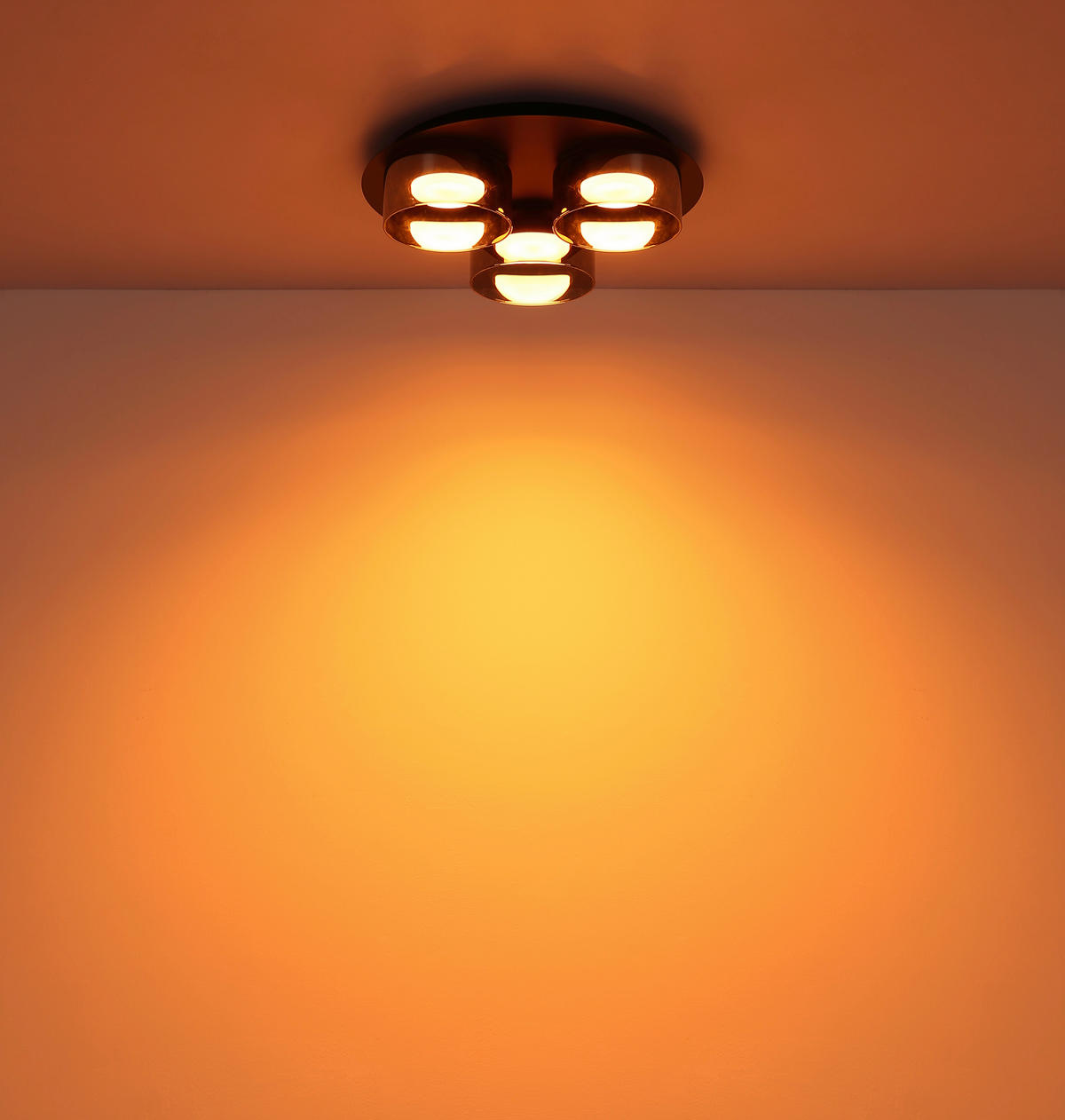 STROPNÍ LED SVÍTIDLO, 35/9 cm  - šedá/černá, Design, kov/sklo (35/9cm) - Globo