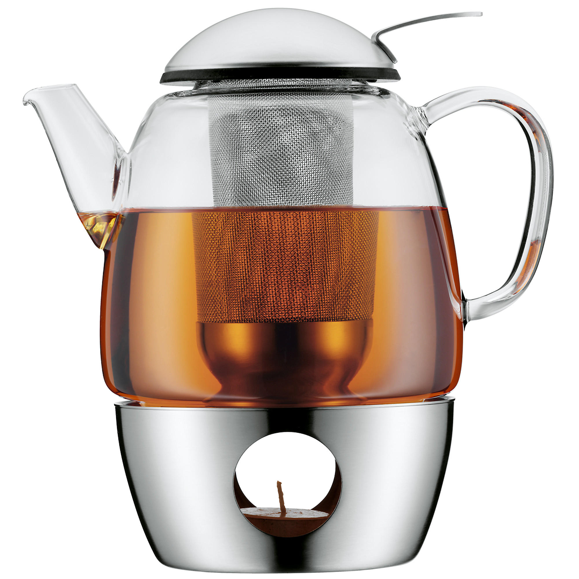 TEEKANNE 1 l  - Edelstahlfarben, Basics, Glas/Metall (1l) - WMF