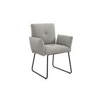 ŽIDLE S PODRUČKAMI, buklé, světle šedá - černá/světle šedá, Moderní, kov/textil (73,5/87/64,5cm) - Livetastic