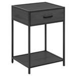 NACHTSCHRANK 42/63/35 cm  - Eschefarben/Schwarz, Design, Holzwerkstoff/Metall (42/63/35cm) - Carryhome