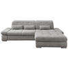 ECKSOFA Silberfarben Chenille  - Chromfarben/Silberfarben, Design, Textil/Metall (300/196cm) - Livetastic