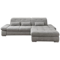 ECKSOFA in Chenille Silberfarben  - Chromfarben/Silberfarben, Design, Textil/Metall (300/196cm) - Livetastic