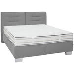 BOXSPRINGBETT 200/200 cm  in Hellgrau  - Chromfarben/Hellgrau, KONVENTIONELL, Textil (200/200cm) - Dieter Knoll