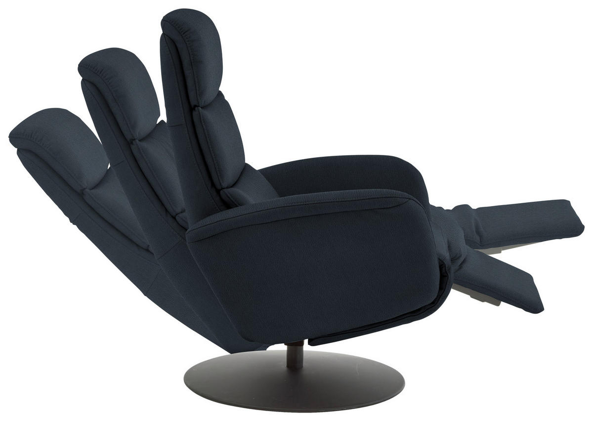 RELAXSESSEL in Leder Dunkelblau  - Schwarz/Dunkelblau, Design, Leder/Metall (76/108/86cm) - Dieter Knoll