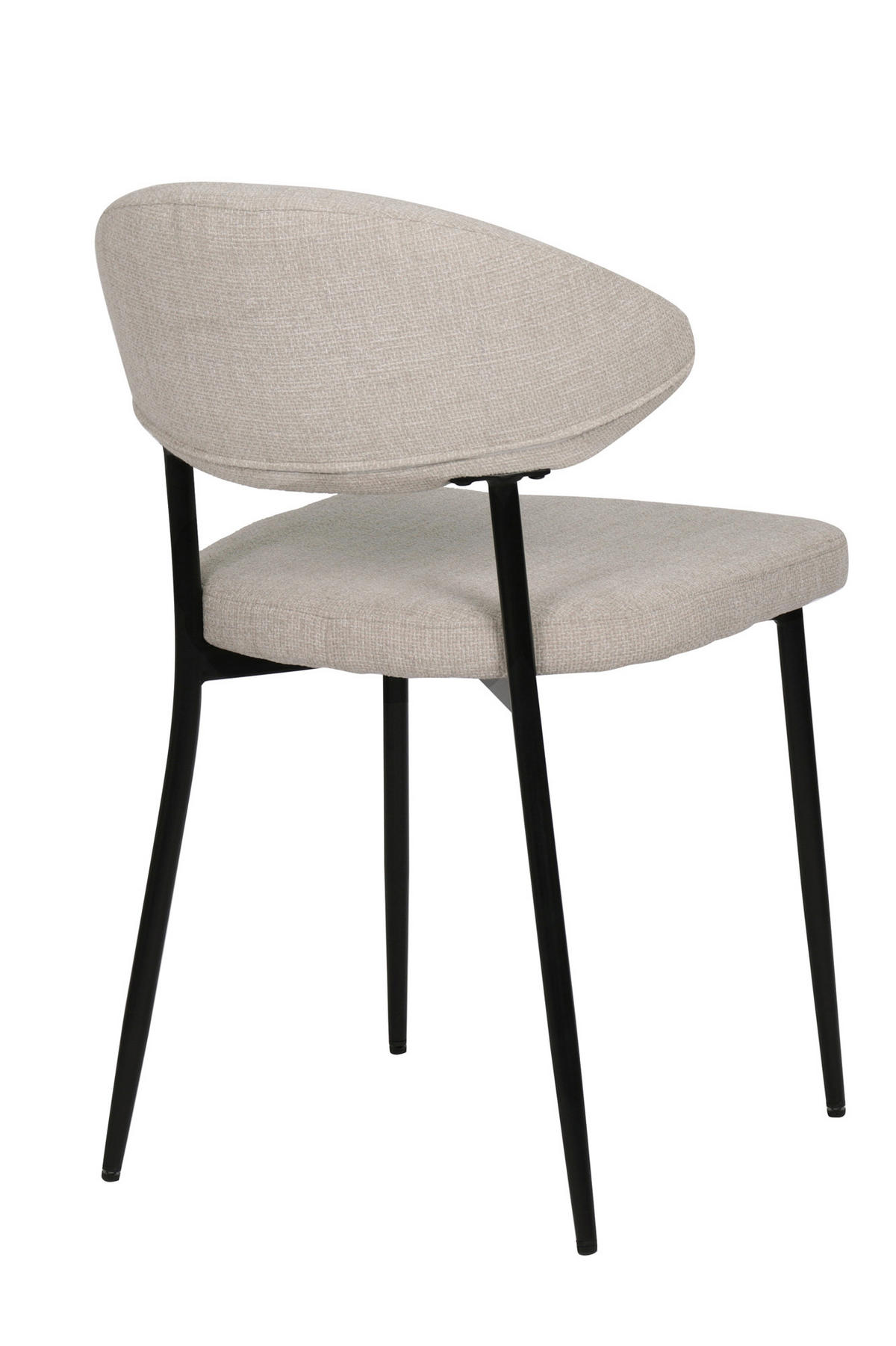 STUHL-SET 2 Stück  Struktur  Schwarz, Beige  - Beige/Schwarz, MODERN, Textil/Metall (56/82/53cm) - MID.YOU