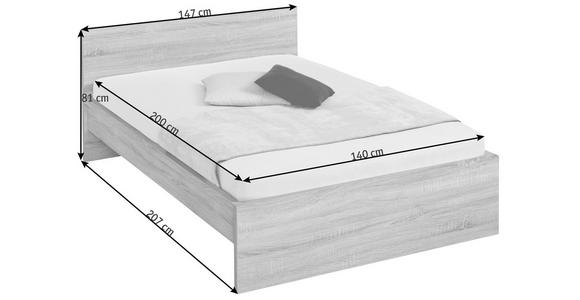 BETT 140/200 cm  in Sonoma Eiche  - Sonoma Eiche, Design, Holzwerkstoff (140/200cm) - Carryhome