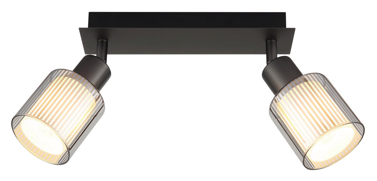 STRAHLER 28/8/18,6 cm   - Schwarzchrom/Weiß, Basics, Glas/Metall (28/8/18,6cm) - Globo